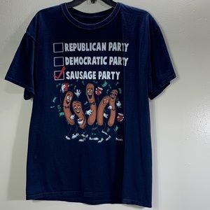 Sausage party tee blue short sleeve Men’s L